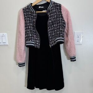 Knitworks Pink and Black Formal Kids Dress